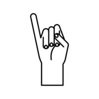 hand sign language i line style icon vector design