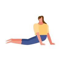 mujer haciendo yoga diseño vectorial vector