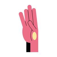 hand sign language b line and fill style icon vector design