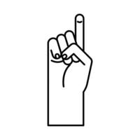 hand sign language z line style icon vector design