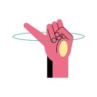 hand sign language j line and fill style icon vector design