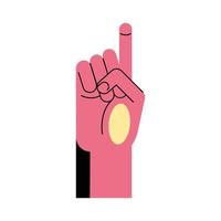 lenguaje de señas de mano línea z y diseño de vector de icono de estilo de relleno