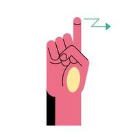 hand sign language z line and fill style icon vector design