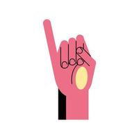 lenguaje de señas de mano i línea y diseño de vector de icono de estilo de relleno