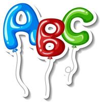 Sticker template with alphabet balloons vector