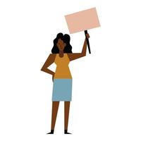 Black lives matter woman holding banner vector design