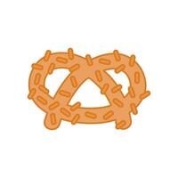 línea de pan de pretzel y diseño de vector de icono de estilo de relleno