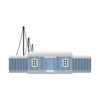 blue house with antenna vector design