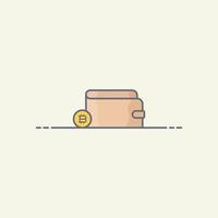 Bitcoin wallet vector icon illustration