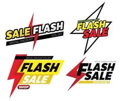 diseño de etiqueta de promoción de banner de venta flash para marketing vector