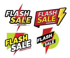 diseño de etiqueta de promoción de banner de venta flash para marketing vector