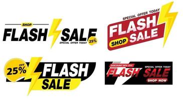 diseño de etiqueta de promoción de banner de venta flash para marketing vector