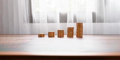 concept coin stacked investment stock business growth photo