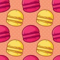 macaron cake seamless pattern illustration vector