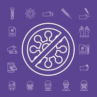 stop covid19 with bundle of set icons vector