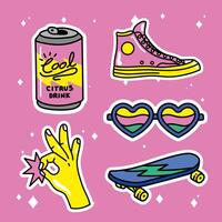 five eighties patches vector