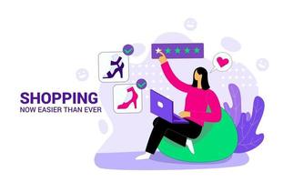 Online shopping illustration concept vector