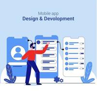 Mobile app development illustration concept vector