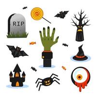 elementos de diseño de halloween vector