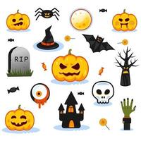 objetos de paquete de halloween vector