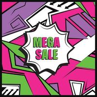 Mega sale banner design vector