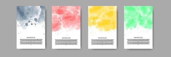 set of bright colorful watercolor background for poster, brochure or flyer vector
