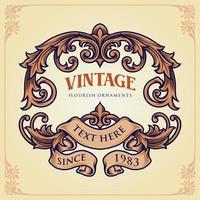 Badge Vintage Flourish Label Ornaments vector