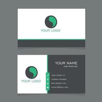 Business card in white, gray and turquoise colors vector