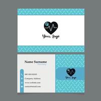 Veterinary business card in blue color vector