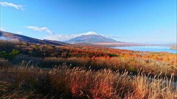 schöne natur in kawaguchiko mit berg fuji in japan video