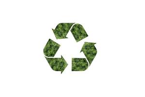 Recycling symbols leaves nature green separate Beautiful white background