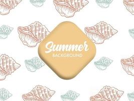 Summer theme Background design with shell illustrations vector