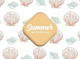 Summer theme Background design with shell illustrations vector