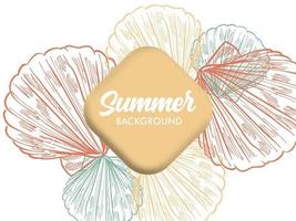 Summer theme Background design with shell illustrations vector