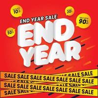 Sale discount end of year design vector