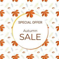 Discount autumn banner with a pattern vector