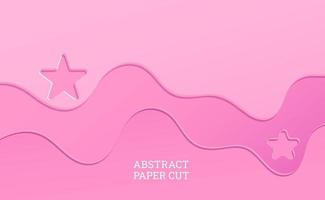 abstract paper cut in soft pink vector