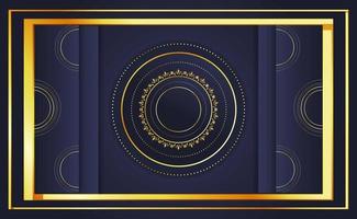 luxury rounded design on gold rectangle vector