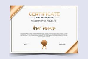 luxury certificate of appreciation award template with golden style. vector