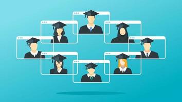 Online Virtual Graduation Display Screen vector