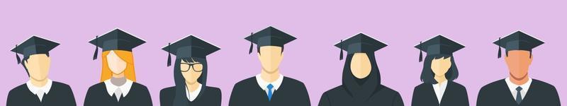 Multiethnic Students Graduation with Gown and Cap
