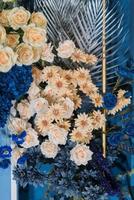 Wedding backdrop background,  flower decoration photo