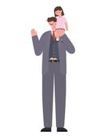 man and daughter vector