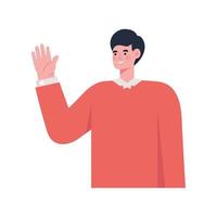 smiling adult waving vector