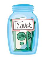 saving for travel vector