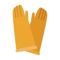 yellow garden gloves vector