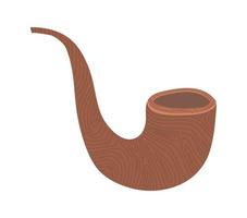 brown smoking pipe vector