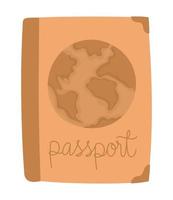 icono de pasaporte naranja vector