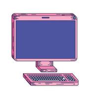 desktop computer isolated vector