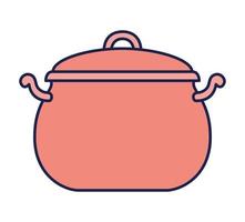 red cooking pot vector